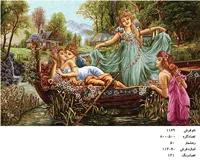 نخ و نقشه تابلو فرش دستبافت  ، طرح قایق عشق    کد ۱۱۶۹