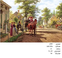 نخ و نقشه تابلو فرش دستبافت ، طرح درشکه چی  ، کد ۱۴۴۳