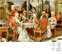 نخ و نقشه تابلو فرش  طرح مجلس عیش و نوش  (بزم آشنایی ) ،کد ۱۷۲۹