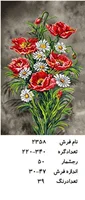 نخ و نقشه تابلو فرش دستبافت طرح گل کد ۲۳۵۸