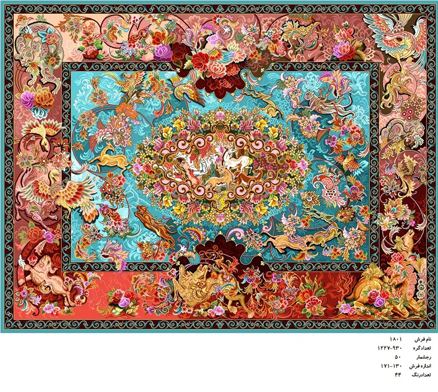نخ و نقشه فرش دستبافت تبریز کد ۱۸۰۱