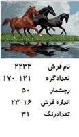 نخ و نقشه تابلو فرش دستبافت  طرح  اسب ها کد ۲۲۳۴