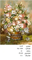 نخ و نقشه تابلو فرش دستبافت طرح گل کد ۱۸۱۴