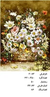 نخ و نقشه تابلو فرش دستبافت طرح گل کد ۲۰۸۳