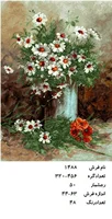 نخ و نقشه تابلو فرش دستبافت طرح گل کد ۱۴۸۸