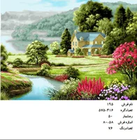 نخ و نقشه تابلو فرش دستبافت طرح منظره  کد ۱۹۵