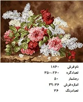 نخ و نقشه تابلو فرش دستبافت طرح گل کد ۱۸۶۰