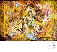 نخ و نقشه تابلو فرش طرح مینیاتور استاد فرشچیان  طرح گرمای عشق  کد۸۸۷