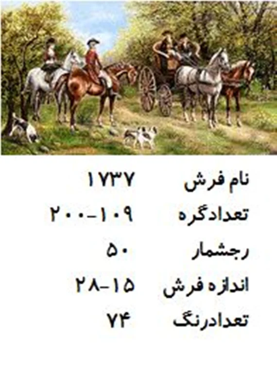 نخ و نقشه تابلو فرش دستبافت  طرح مزرعه کد ۱۷۳۷