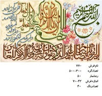 نخ و نقشه تابلو فرش دستبافت طرح آیه کد ۷۷۰