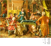 نخ و نقشه تابلو فرش طرح شاعر جوان ( محفل  )،کد ۱۸۱۱