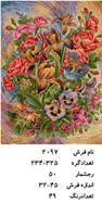 نخ و نقشه تابلو فرش دستبافت طرح گل کد ۲۰۹۷