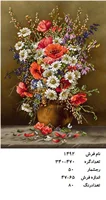 نخ و نقشه تابلو فرش دستبافت طرح گل کد ۱۴۹۲