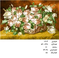 نخ و نقشه تابلو فرش دستبافت طرح گل کد ۱۶۱۴