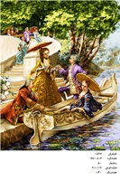 نخ و نقشه تابلو فرش طرح روز گردش ( قایق عشاق  )کد ۱۵۹۷