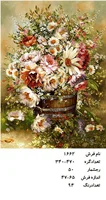 نخ و نقشه تابلو فرش دستبافت طرح گل کد ۱۶۶۲