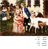 نخ و نقشه تابلو فرش طرح صحبت در گوشی  ،کد ۱۶۰۸