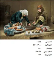 نخ و نقشه تابلو فرش دستبافت  طرح نان پز کد ۱۹۱۵