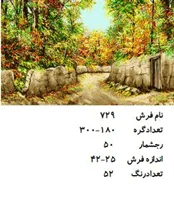 نخ و نقشه تابلو فرش دستبافت  طرح  کوچه باغ کد ۷۲۹