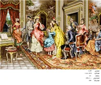 نخ و نقشه تابلو فرش دستبافت  ، طرح  بدرقه عروس ، کد ۱۱۶۳