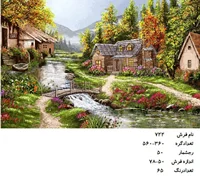 نخ ونقشه تابلو فرش دستباف طرح منظره کد ۷۲۲