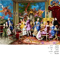 نخ و نقشه تابلو فرش طرح مهمانی ( جمع خانوادگی) کد ۱۶۰۹