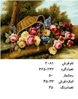 نخ و نقشه تابلو فرش دستبافت تبریز طرح گل کد ۲۰۸۱