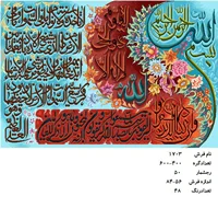 نخ و نقشه تابلو فرش دستبافت طرح آیه کد ۱۷۰۳