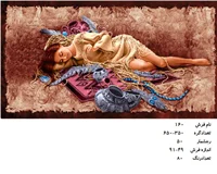 نخ و نقشه تابلو فرش دستبافت  ، طرح دختر جواهر فروش  ، کد ۱۶۰