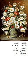 نخ و نقشه تابلو فرش دستبافت طرح گل کد ۲۳۸۸