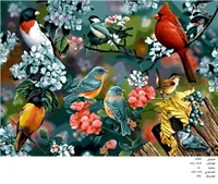 نخ و نقشه تابلو فرش دستبافت طرح پرنده ها  کد ۲۳۷۹