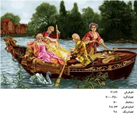 نخ و نقشه تابلو فرش طرح قایق عشق  کد ۲۱۸۹