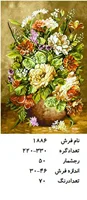 نخ و نقشه تابلو فرش دستبافت طرح گل کد ۱۸۸۶
