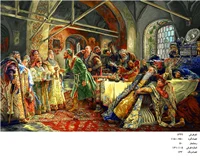 نخ و نقشه تابلو فرش  طرح مهمانی تزار  کد ۱۳۹۹