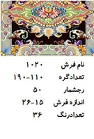 نخ و نقشه فرش دستبافت تبریز کد ۱۰۲۰