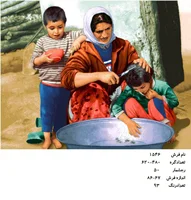 نخ و نقشه تابلو فرش دستبافت  طرح آرایشگر صحرایی کد ۱۵۴۶