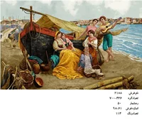 نخ و نقشه تابلو فرش دستبافت طرح گیتار زن ( بچههای بندر )کد ۲۱۸۸