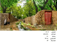 نخ و نقشه تابلو فرش دستبافت  طرح کوچه باغ تابستان کد ۱۹۰۷