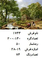 نخ و نقشه تابلو فرش دستبافت  طرح  رودخانه  کد ۱۷۴۴