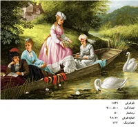 نخ و نقشه تابلو فرش  طرح گردش در برکه ، کد ۱۸۶۱