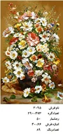 نخ و نقشه تابلو فرش دستبافت طرح گل کد ۲۰۹۵