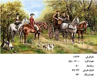 نخ و نقشه تابلو فرش طرح بدرقه درشکه سوار  کد ۱۶۲۳