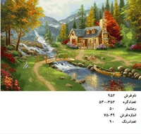 نخ و نقشه تابلو فرش دستبافت طرح منظره کد ۹۵۲