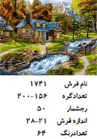 نخ و نقشه تابلو فرش دستبافت  طرح  جنگل و رود کد ۱۷۴۱