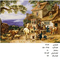 نخ و نقشه تابلو فرش دستبافت  طرح  منظره  کد ۲۲۸۹
