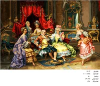 نخ و نقشه تابلو فرش طرح مجلس اشرافی ( محفل شبانه  )،کد ۱۶۰۳