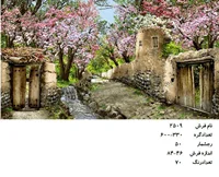 نخ و نقشه تابلو فرش دستبافت طرح کوچه باغ کد ۲۵۰۹