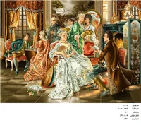 نخ و نقشه تابلو فرش دستبافت    طرح محفل اشرافی  سایز بزرگ کد ۱۱۰۸