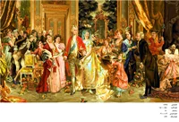 نخ و نقشه تابلو فرش طرح عروسی ناپلئون  ، کد ۱۷۲۵